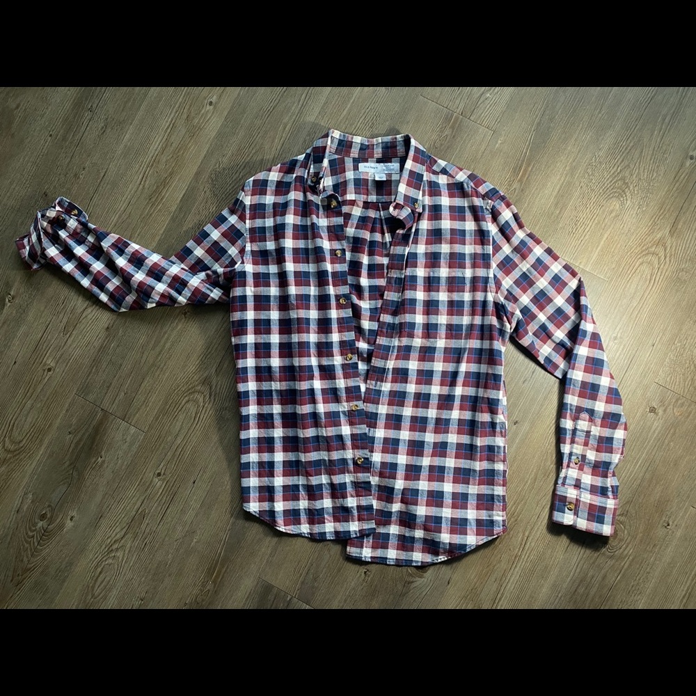 Plaid Long Sleeve Button-Up Shirt